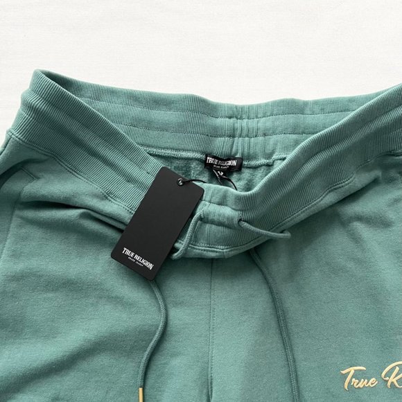 True Religion Fleece Sweatshorts Sage Brush - Picture 3 of 4